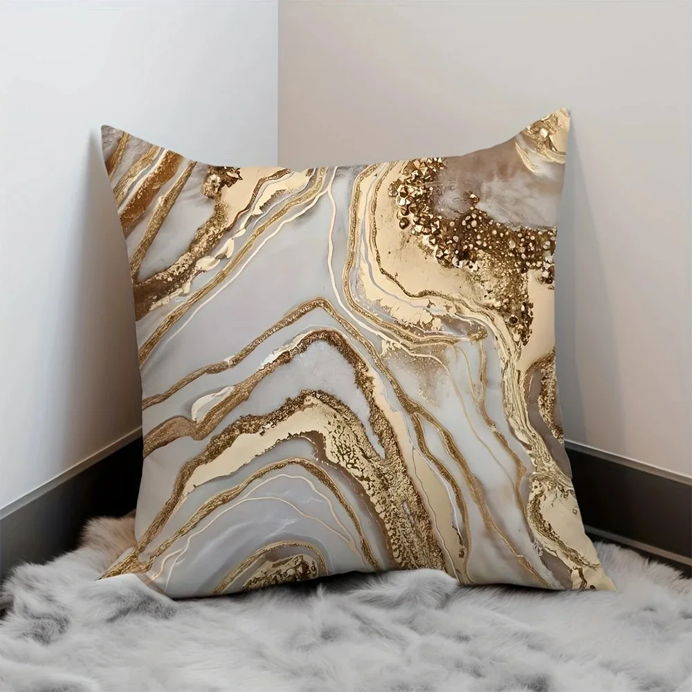 

2D Flat Printed Peach Skin Pillowcase Cowhide Animal Fur Soccer Ball Print Decorative Cushion Cover for Sofa Living Room Home