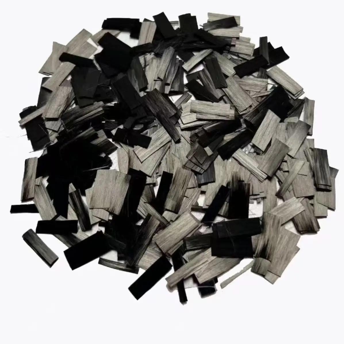 

24K A+ rhombic forged chopped flake Forged carbon fiber yarn strands Vacuum Hand Paste Carbon Fiber 30mm length 15mm wide 500g