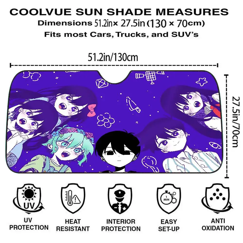 Cool C-OMORI-S Car Sunshade Curtains Windscreen Front Window Visor 70x130cm Sun Visor Solar Protect Plaid Gift Novelty Car