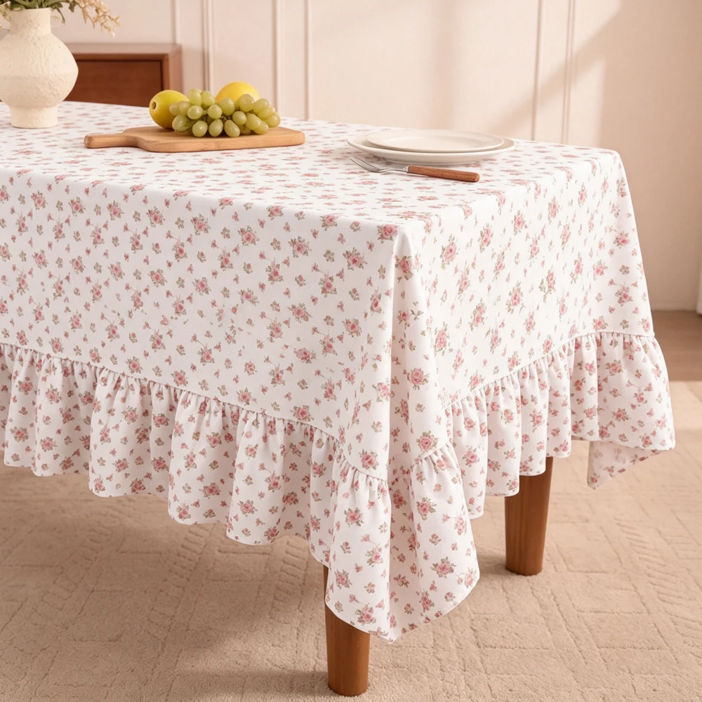 BUYNOW Flower Floral Print  Tablecloth Retro Pastoral Fresh Home Restaurant Table Hotel Restaurant Table Decor