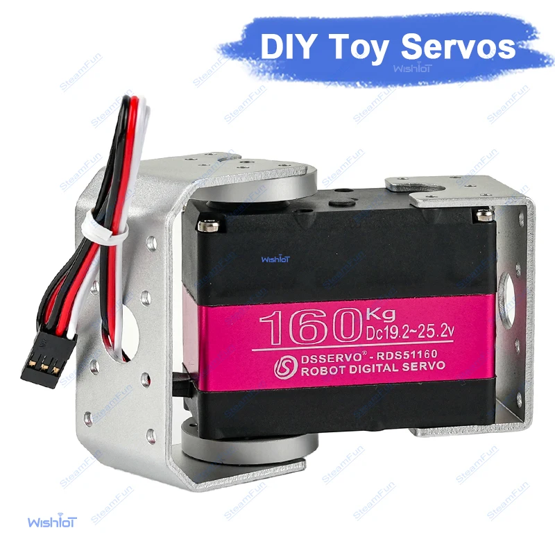 RDS51160 160KG Digital Servo 24V High Torque Dual Axis Waterproof IP66 180 270 Degree U Bracket RC Robot Car Crawler DIY Part