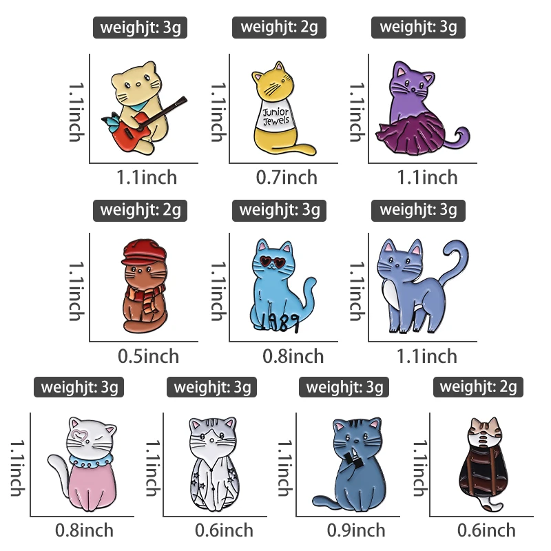 Musik Katze Emaille Pins benutzer definierte niedlichen Gitarre Katze Broschen Revers Abzeichen Cartoon Tiers chmuck Geschenk für Kinder Freunde