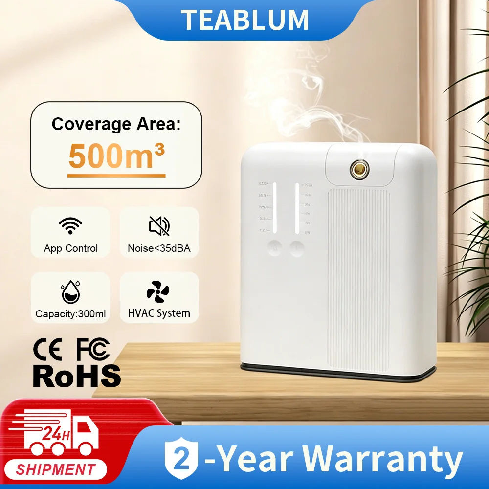 

TEABLUM 500m³ Cold Air Scent Diffuser Room Fragrance Diffuser Wall Mounted Hotel Air Freshener Smart WiFi Perfume Oils Diffuser