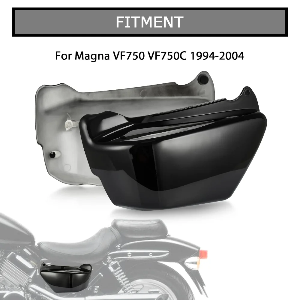 Motorcycle Black Left & Right  ABS Plastic Battery Side Fairing Protector Cover For Honda Magna VF750 VF750C 1994-2004