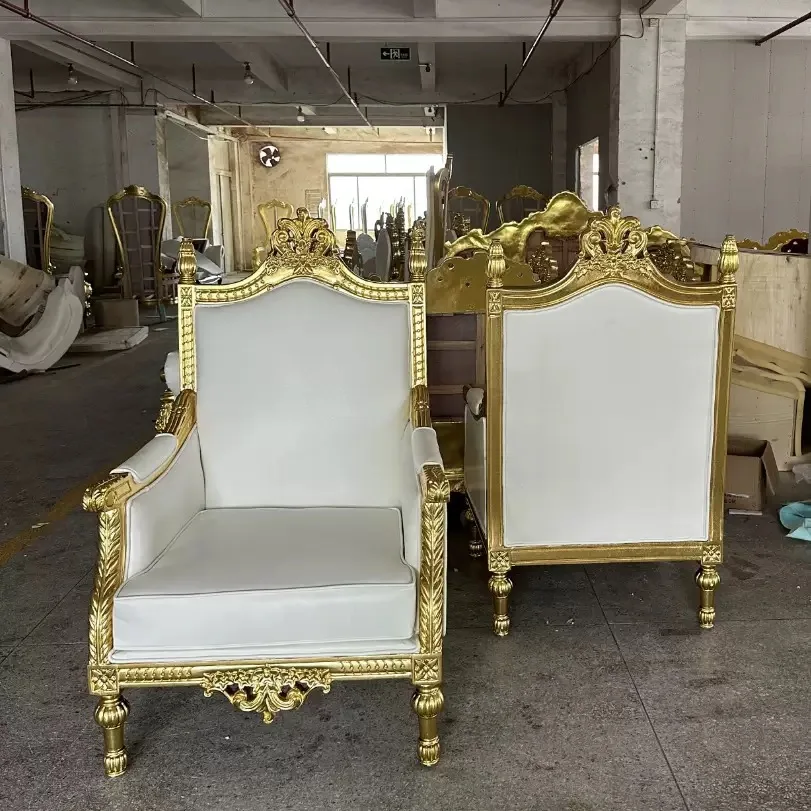 Luxurious Wedding Wholesale White Wedding Wooden Throne Chair King and Throne Chairs Luxury