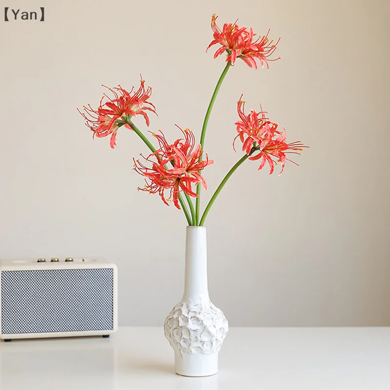 Wedding Pink Red Spider Lily Silk Simulation Flower Office Decoration 67cm Artificial Red Spider Lilies Branches Red Flowers