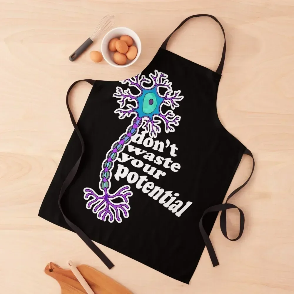 

Neuron Motivation - dont waste your potential Apron For Home Accessories For Woman Kitchen Household Items Bib For Kitchen Apron