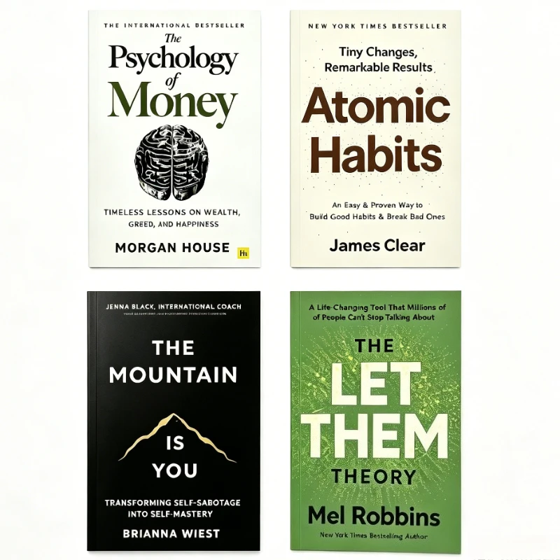 1/4 Popular English Self Improvement Books : Atomic Habits/The Psychology of Money/The Mountain Is You/The Let Them Theory