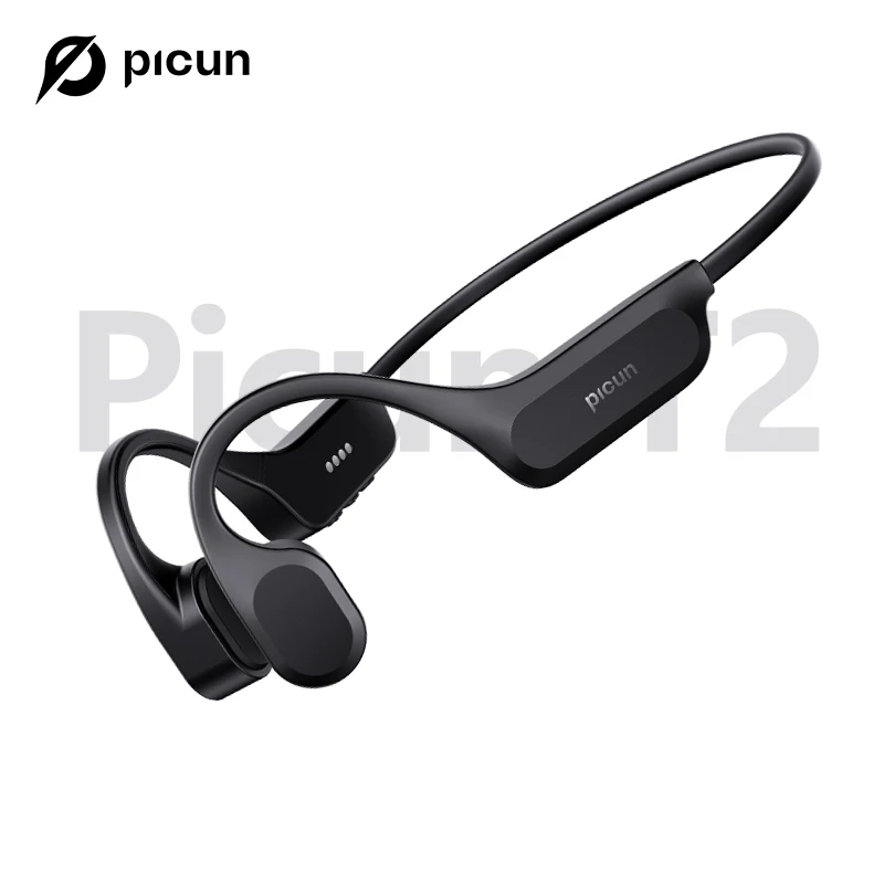 

Picun T2 Наушники с костной проводимостью IPX8 32 ГБ Bluetooth 5,4 Беспроводная гарнитура Hands-free с микрофоном Водонепроницаемые наушники для плавания и верховой езды