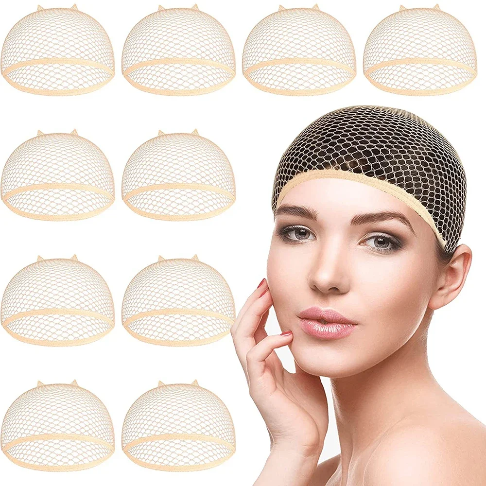 100 pieces mesh wig cap for wearing wigs stretchy fishing net stocking wig caps