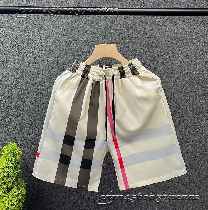 Unisex 2026 New Hot Sale Universal Casual Shorts British Vertical Color Plaid Breathable Beach Shorts Loose Sports Shorts