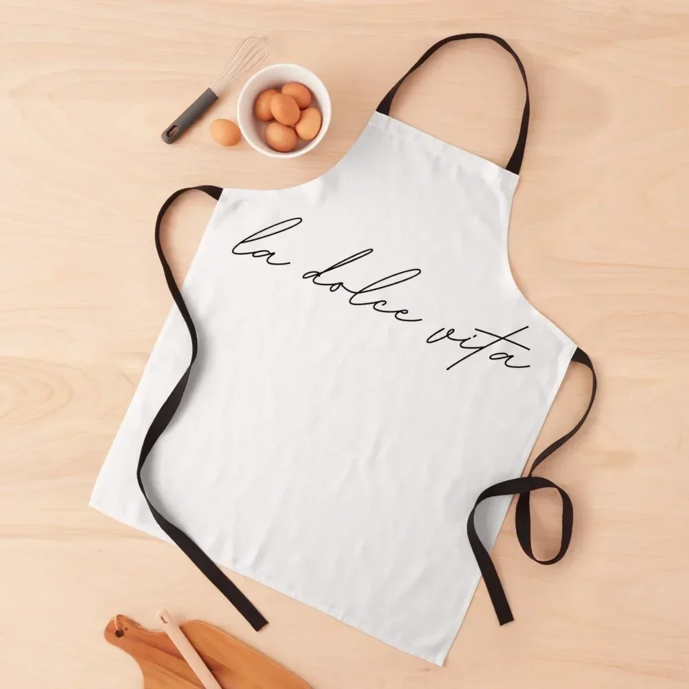 

la dolce vita fine line Apron kitchen clothes for men Home Cleaning women's work with personal logo Apron