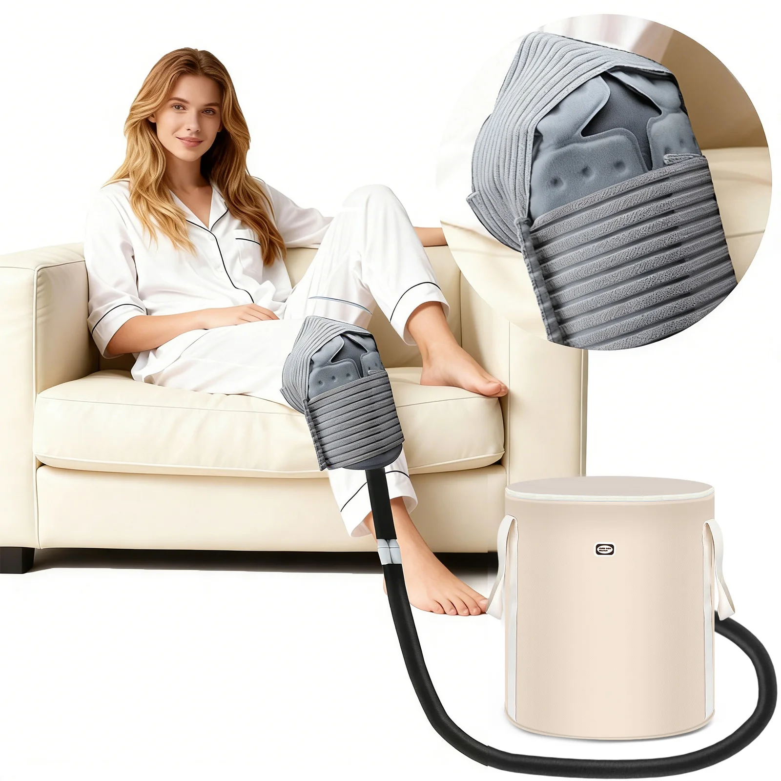 

Cold Therapy Machine for Hip Replacement Ice Machine for Knee After Surgery w/Compression Cryo Cuff Wrap Pack for Shoulder