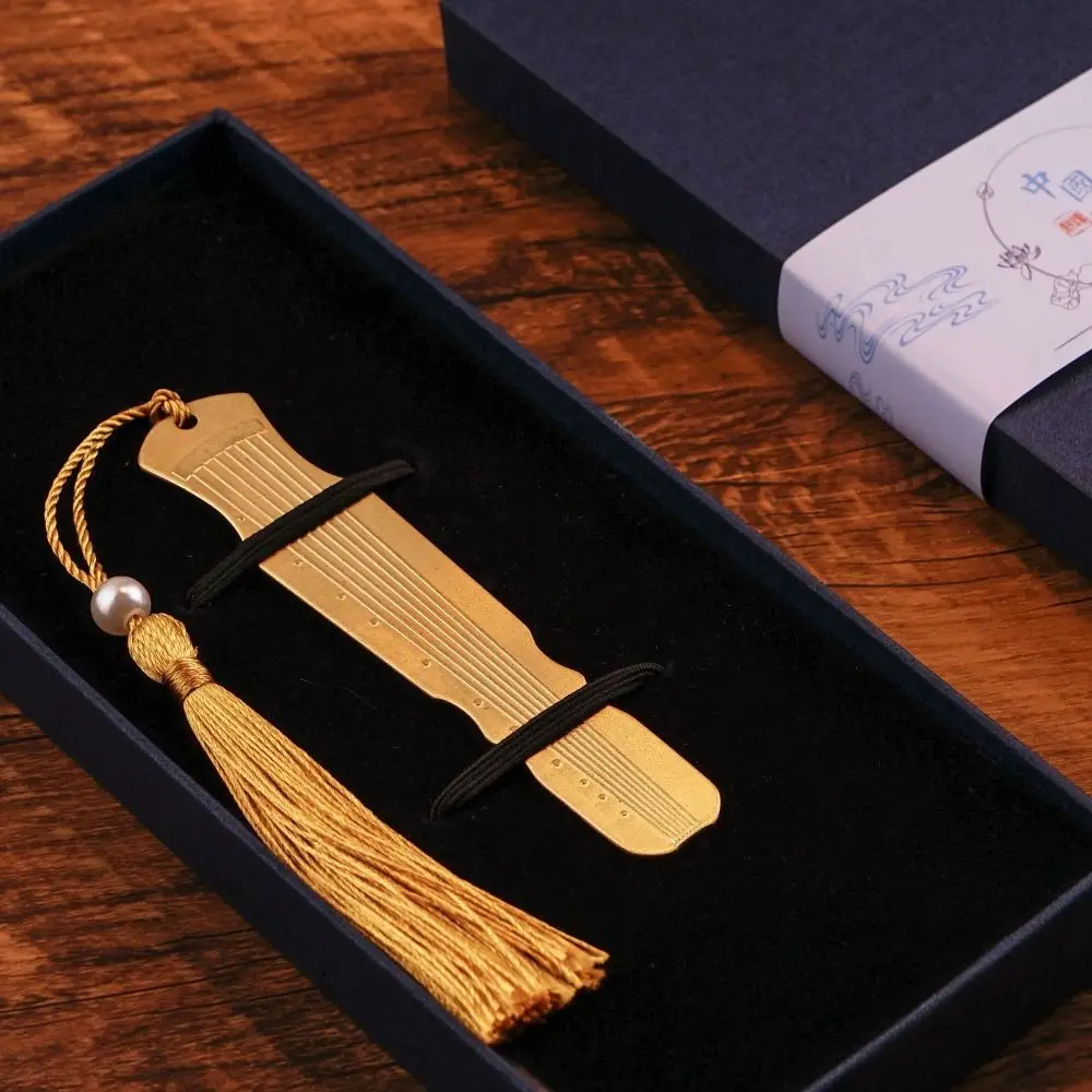 Cute Retro Bookmark Pendant School Teacher Child Gift Pretty Stationery Award Boxed Brass Tassel Book Marks