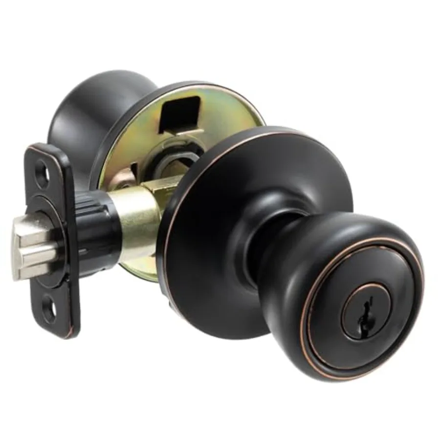 

Ultra Security Entry Lock Set 2 Pack Oil Rubbed Bronze Same Entry Doorknobs with Deadbolts
