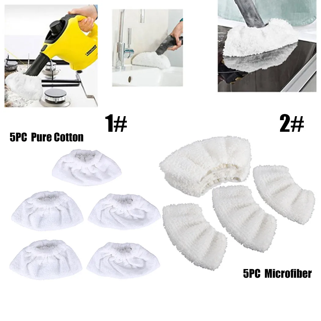 

5Pcs Replace Floor Cloth Microfiber Soft Texture Steam Cleaner Terry Cloth For KARCHER SC2 SC3 SC4 SC5 Hand Tool