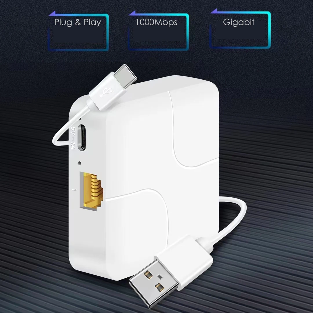 1 wejście 2/4-wyjście Opcjonalny adapter sieciowy Ethernet 1000M Gigabit Przedłużacz kabla RJ45 Konwerter do PC Laptop TV Box Router