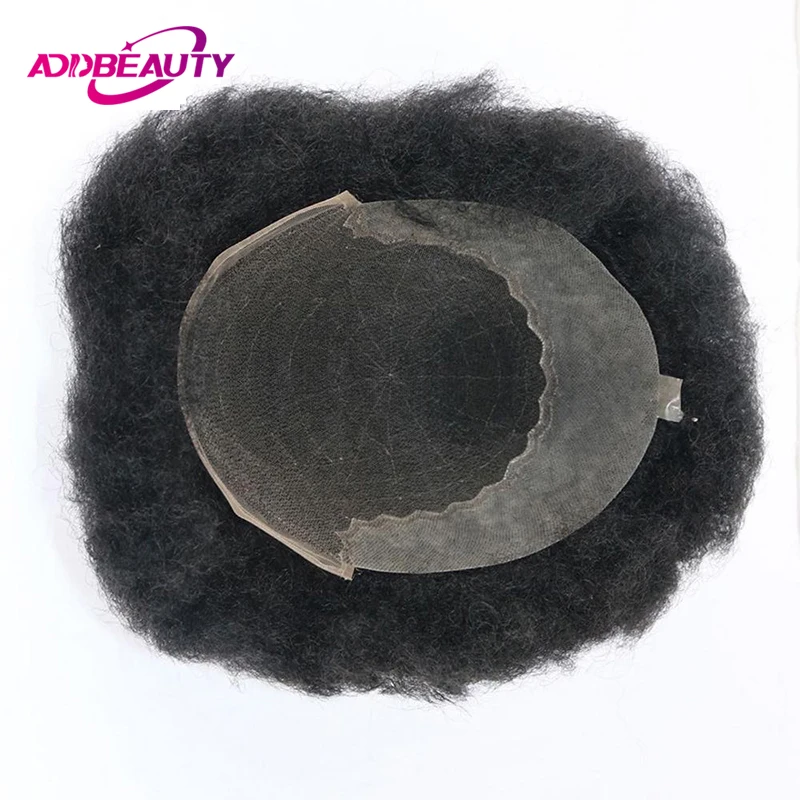 Q6 Afro Wig Swiss Lace PU Base Men Toupee Hair Replacement System Natural Human Hair Wigs Men's Capillary Prosthesis With Knots