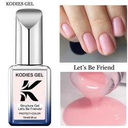 KODIES GEL Neutral Pink Structure Gel Nail Polish 15ML Semi Permanent UV/LED Rubber Base Gel French Manicure Basic Gel Varnish