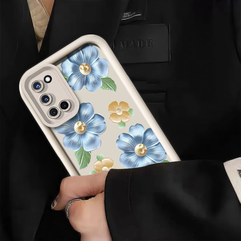 حافظة هاتف لهاتف OPPO Realme Narzo N65 N63 N55 N53 50i 50A Prime 30 Pro 70X 60X Note 50 60 GT 6 Neo 5 غطاء سيليكون على شكل زهرة عصرية