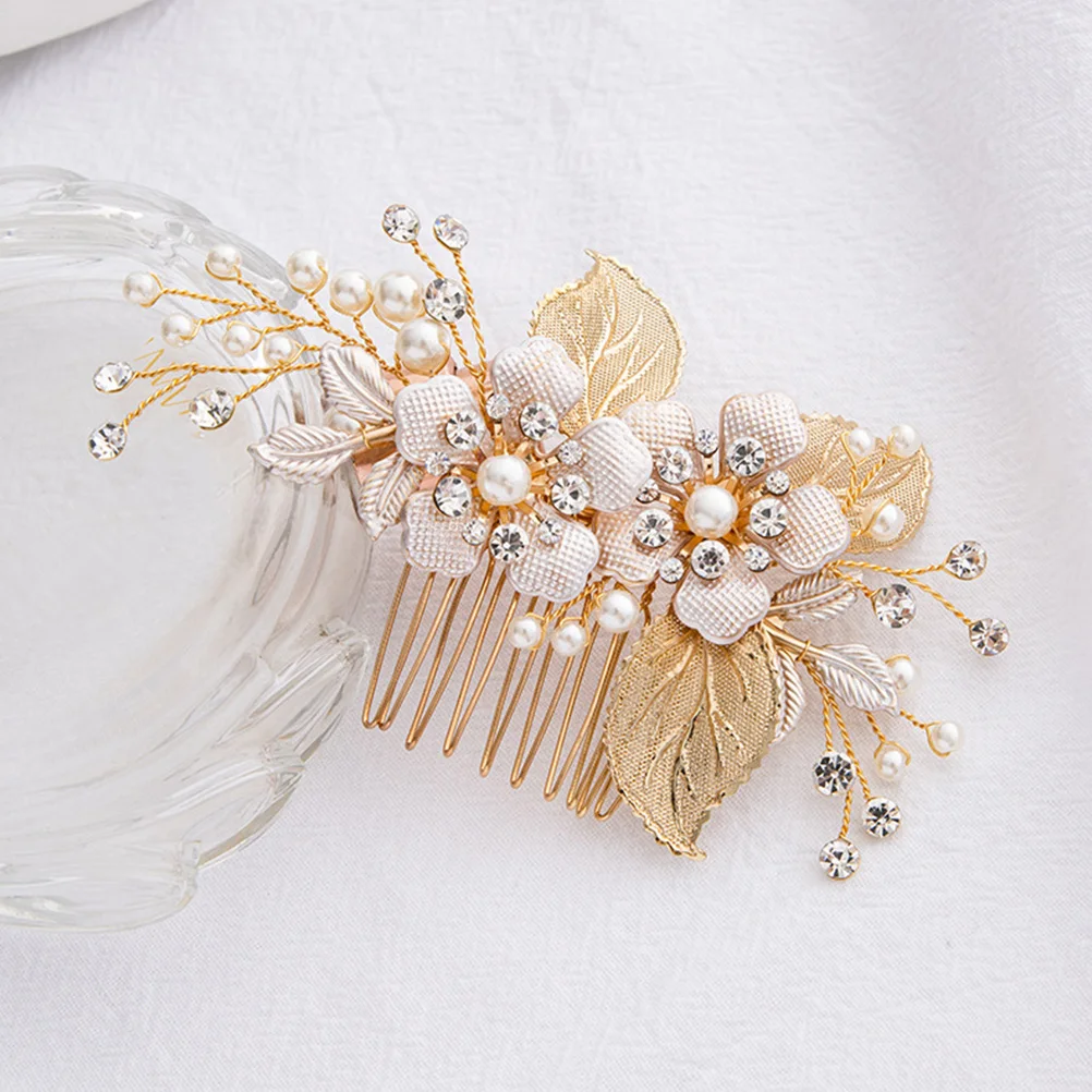 

Golden Leaves Combs Elegant Wedding Accessories Bridal Flower Formal Hair Accessories For Women Decorative Fine Hair Combs Hanfu