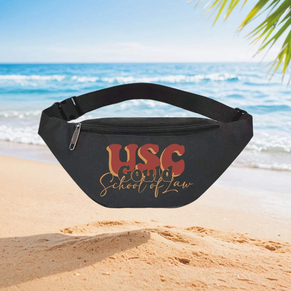 USC Gould School of Law Logo Design Waist Backpack Crossbody Chest Bag Street Casual Sporty Fashionable Simple Unique Printed De