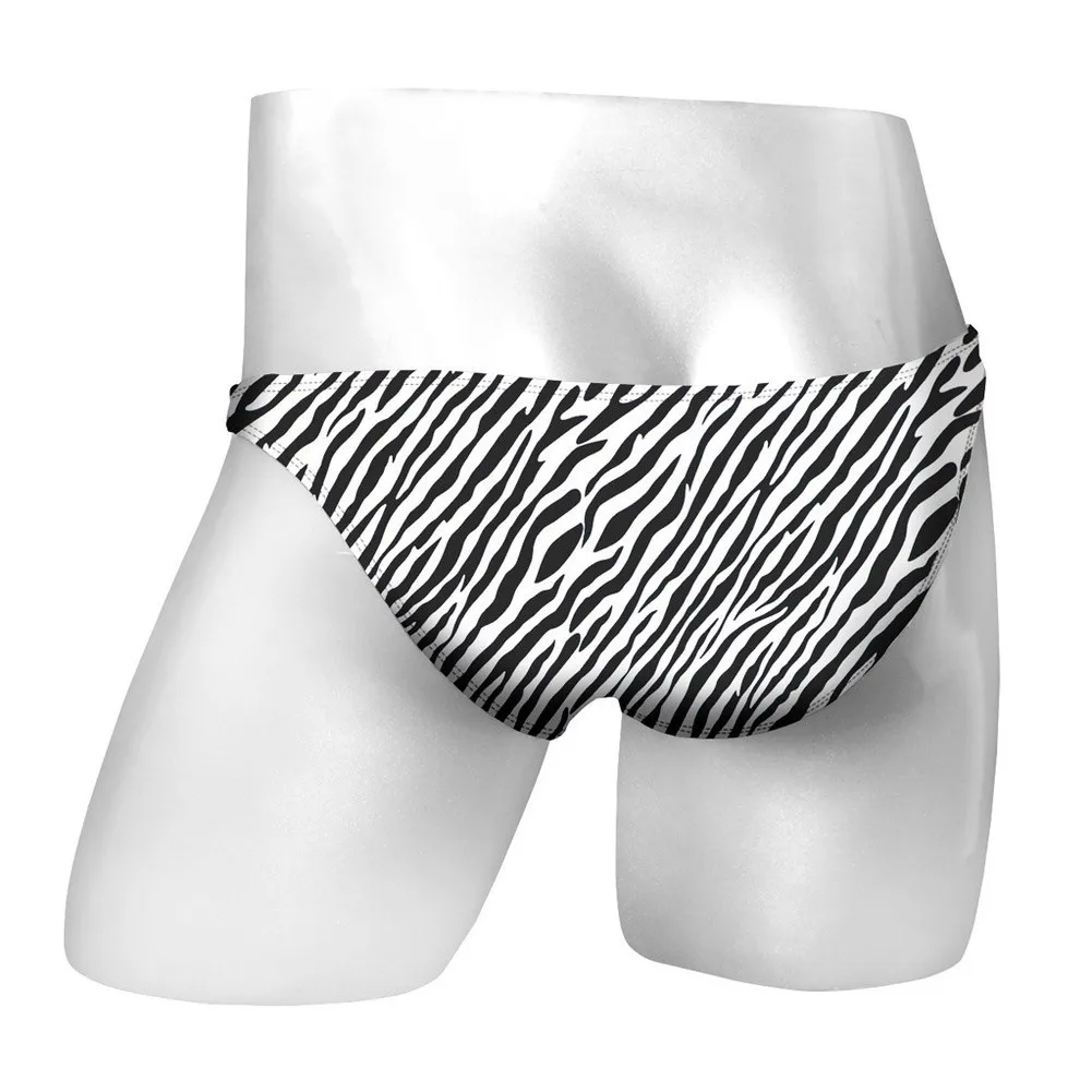 Men Briefs Underwear Bulge Pouch Low Waist Bikini Stripe Panties Male Lingerie Sexy T-back Panties G-string Thongs Underpant