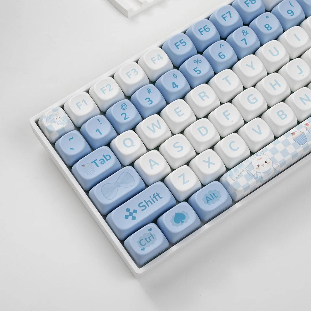 Alice Alice-Bonito arco azul Keycap, Material PBT, processo de sublimação, DIY teclado mecânico Keycaps