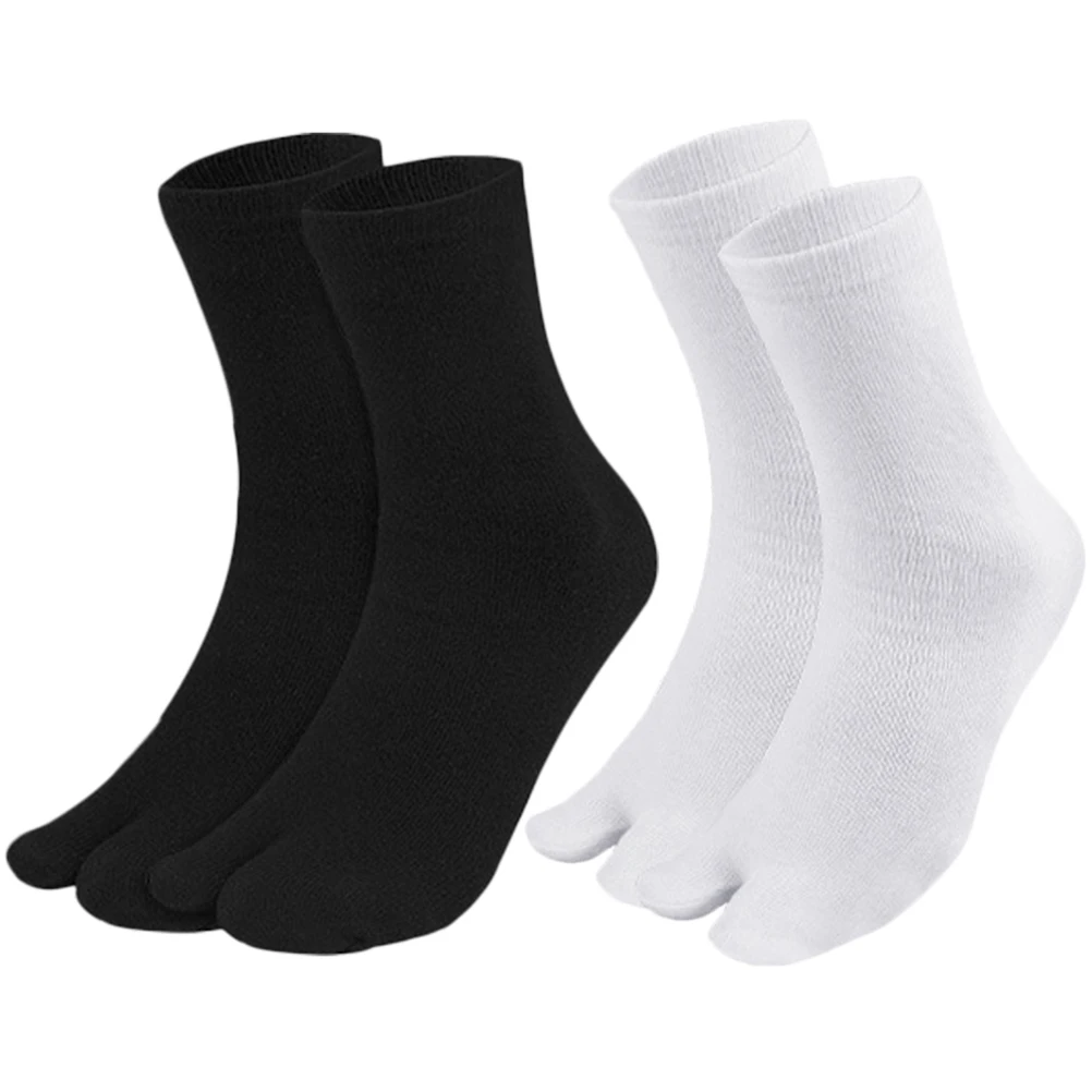 

2pcs 2Pairs BlackWhite ToeSeparated Socks NonSlip Silicone WomenMen SplitDesign Comfortable Breathable ClassicColor FootCareTool