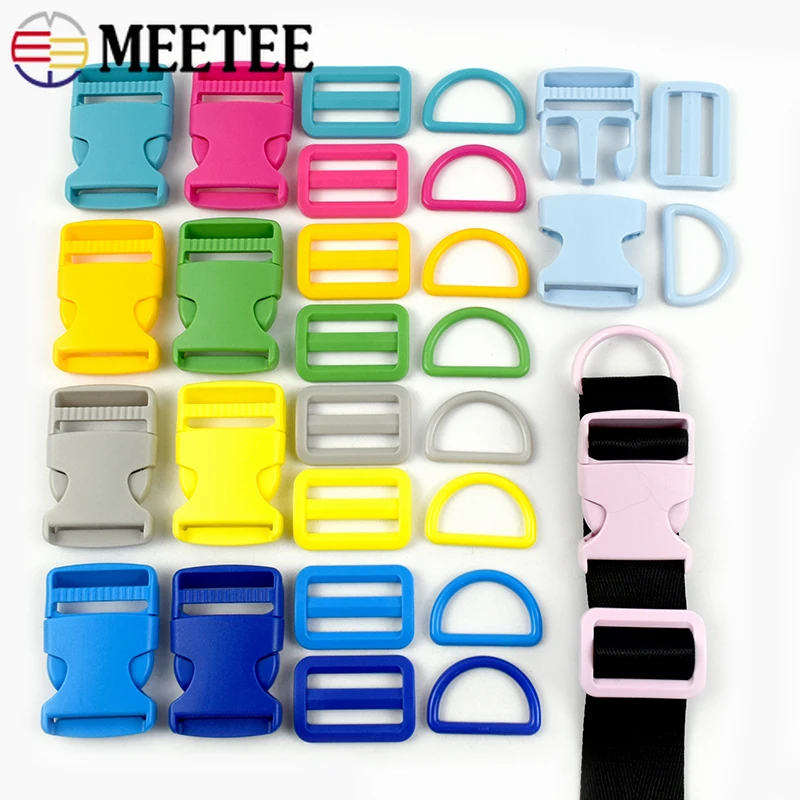 

1-5Sets 32/38mm Plastic Bag Strap Buckle Belt Adjust Tri-glide Slider Quick Release Buckles Colored D Ring Clasp DIY Accessories