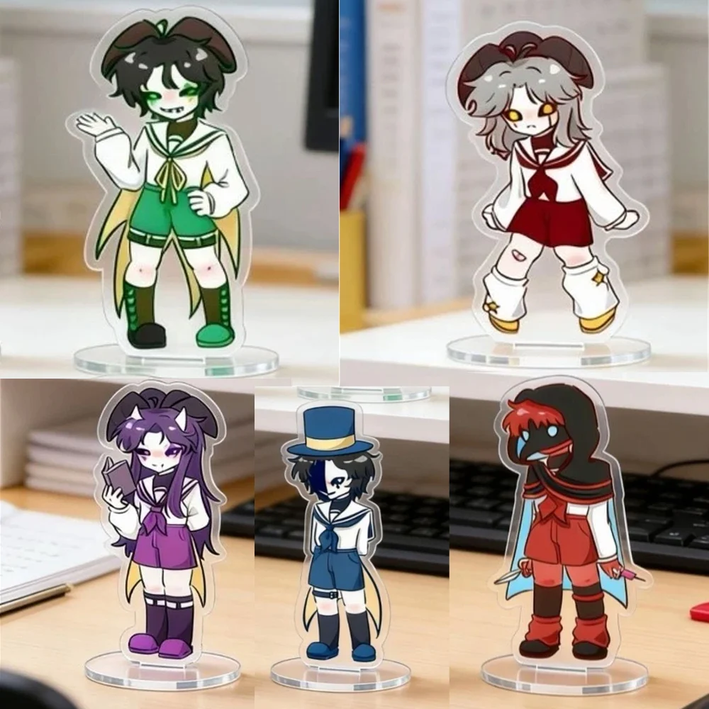 10cm Game The Freak Circus Pierrot Peripheral Acrylic Stand Figure Plate Desktop Holder Display Ornament Fan Collection Gift