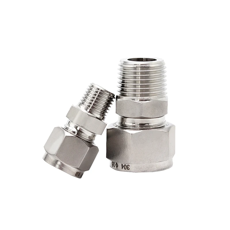 

Компрессионный соединитель с двойным наконечником из нержавеющей стали 304, трубка 6 мм, 8 мм, 10 мм, 12 мм, трубка с шестигранной наружной резьбой 1/8 дюйма, 1/4 дюйма, 3/8 дюйма, 1/2 дюйма
