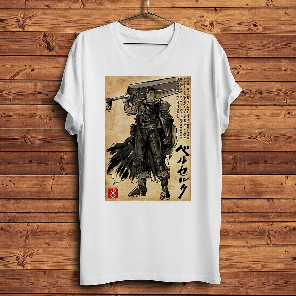 Berserk Swordsman Guts,funny anime t-shirt,men short sleeve casual tshirt,unisex manga streetwear tee,breathable print