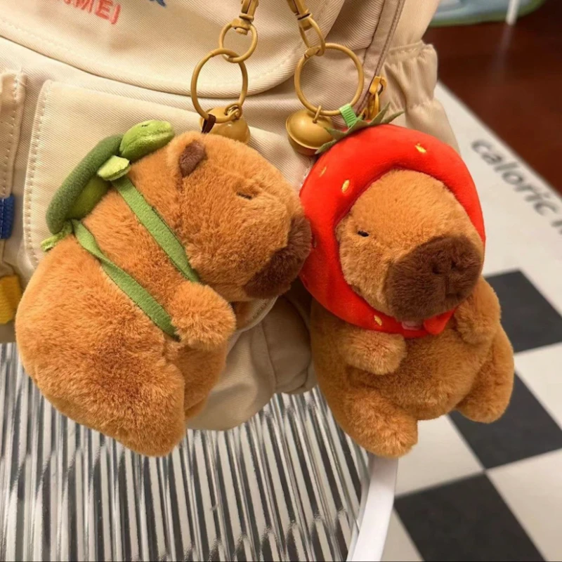 Capybara Plush Keychain Cute Bag Pendant Creatuve Fluffty Animals Keyring Kawaii Stuffed Doll Keychains Birthday Gift 2023 Trend