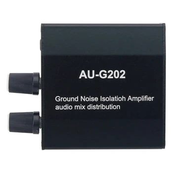 AU-G202 Ground Loop Noise Isolator Audio Mixer with 2 Input 2 Output for PC PS Game Consoles