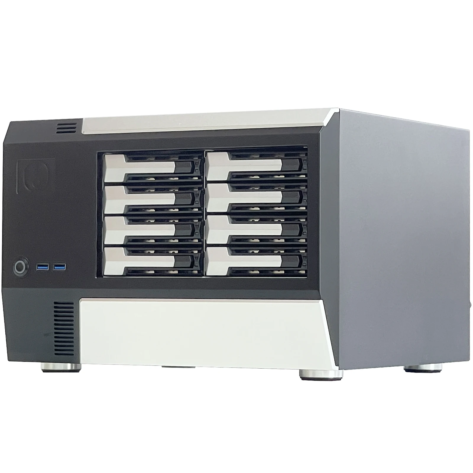 ZhenLoong-X86 8 bay NAS case storage server chassis hard disk drive hot swappble 12Gb backbplane SFF8643 support MATX/ITX MB