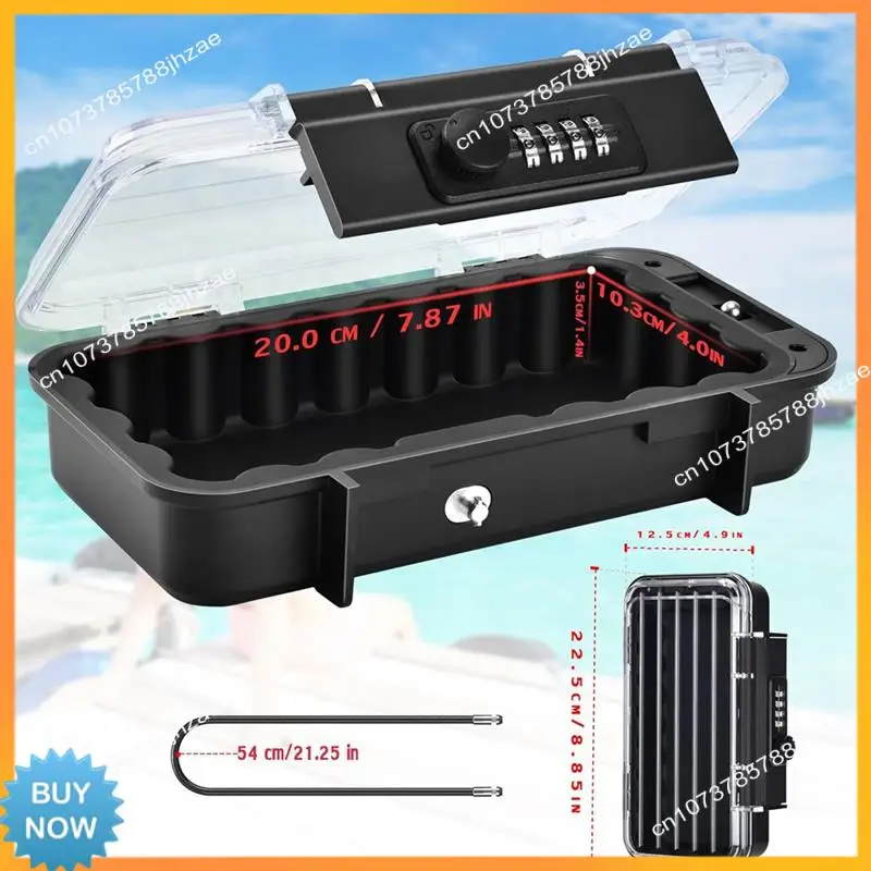 A10R Lock Box, Phone Lock Box, Security Lock Box, Transparent Outdoor Waterproof Travel Safe,Password Beach Box Durable ,Transpa
