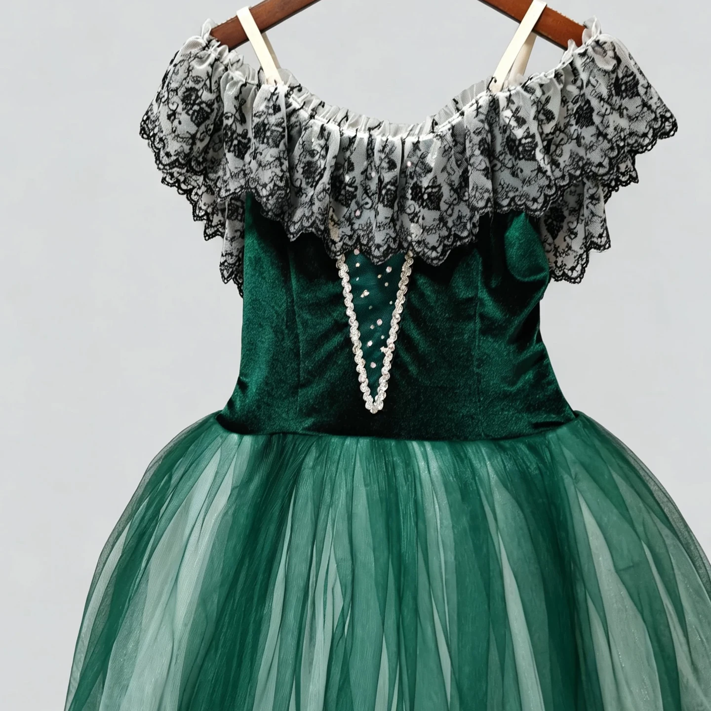 Dark Green Long Romantic Ballet Tutu Stager Performance Ballet Costumes Dance Tutu Ballerina Dress Girls Women Adults