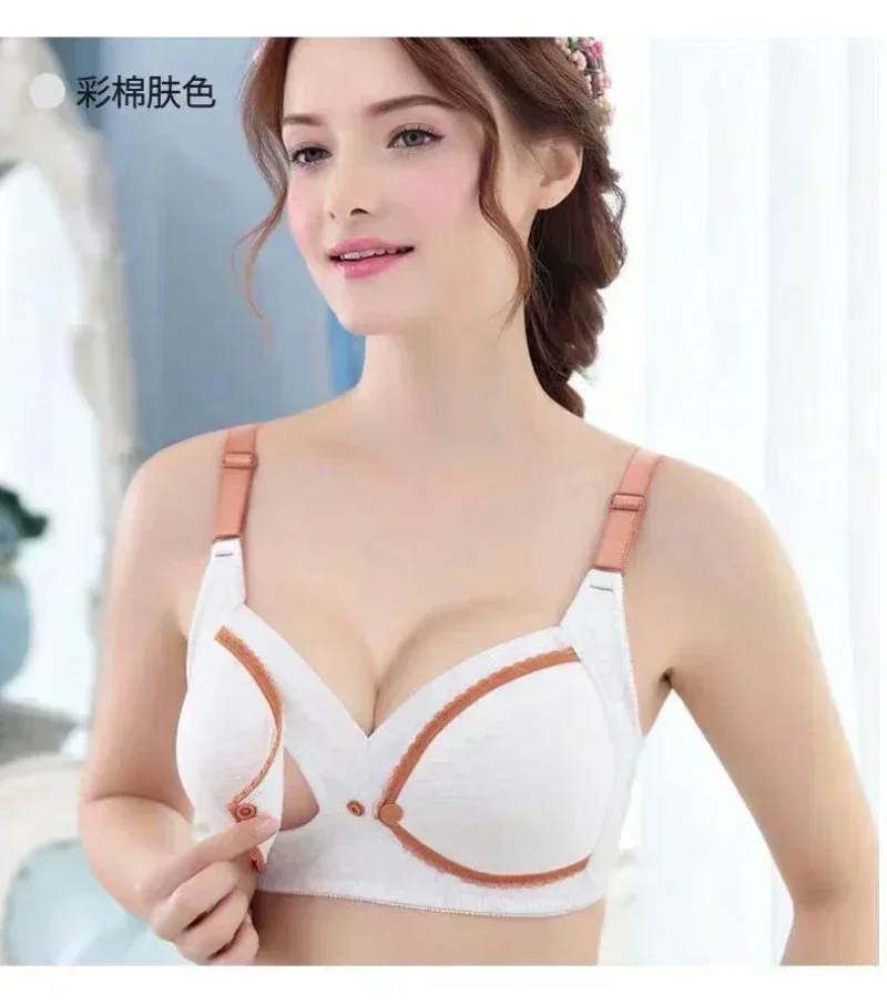 

EuerDoDo Nursing Bra Pregnancy Clothes for Pregnant Women Breast Feeding Bra Cotton Maternity Bra with Open Breast