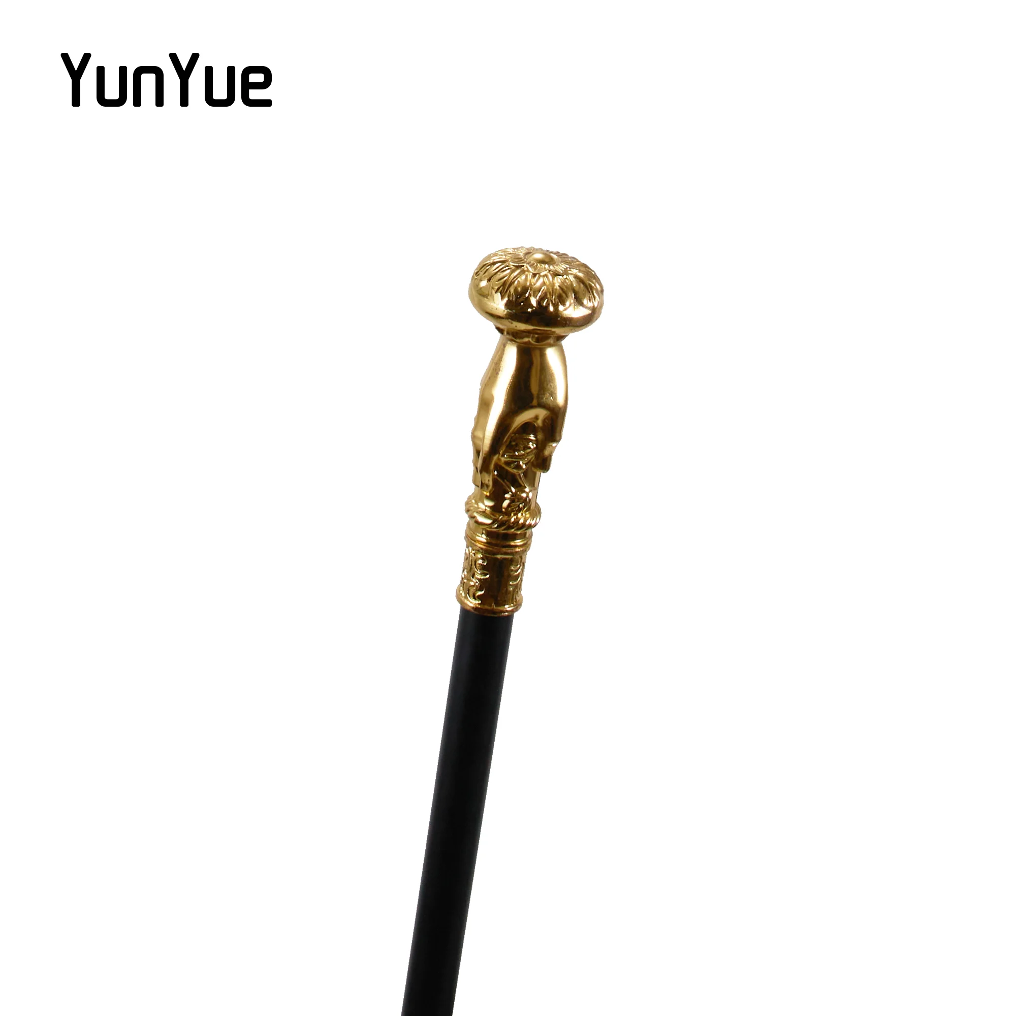 ゴールドハンドブーケ金属彫刻ウォーキングステッキ紳士アート装飾ファッションエレガントなウォーキングスティック女性コスプレフィルムパーティー杖