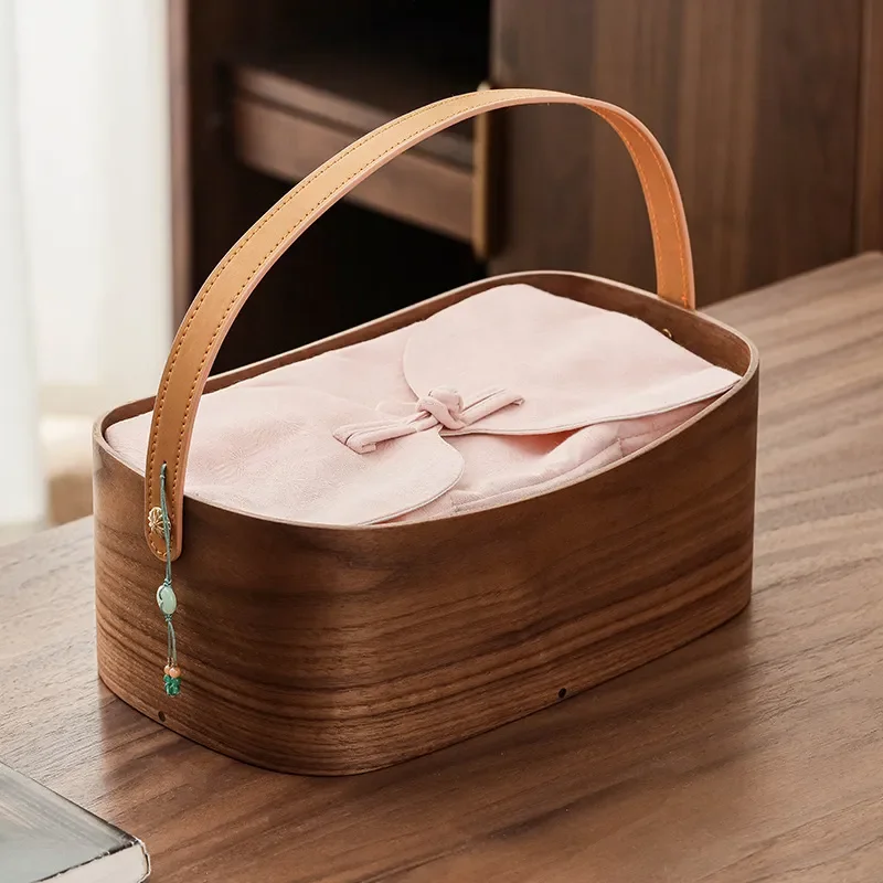 Natural Walnut Wood Desktop Organizer Box for Jewelry Cosmetics Tea Bags Multi Layer Storage Rack Home Office Decor Gift