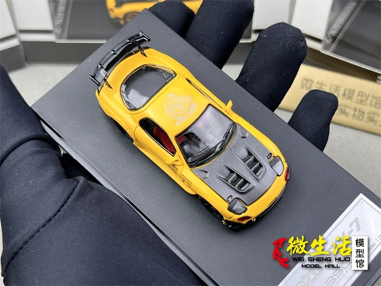 Newly Stocks BSC 1:64 Diecast Mazda RX7 FD3S RE Scale Model Car Yellow In 2024