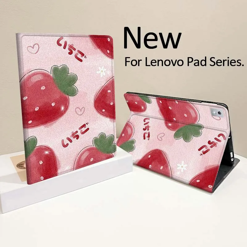 

Strawberry Sweet Pattern Case For Lenovo Pad Tab Legion Xiaoxin Y900 Y700 K10 M10 P11 3rd Pro GT Plus Gen Cover Tablet