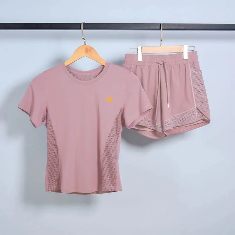 Korean Style Slimming Two-Piece Swimsuit Set Quick Dry Short Sleeve Top And Shorts for Large Size Women Thermal Spa Swimwear
