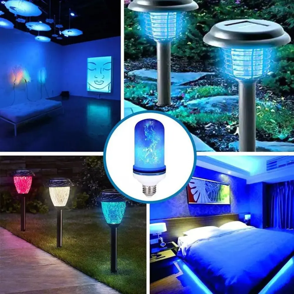 LED LED Flame Light Bulb With Gravity Sensing Effect Emulation Yellow/Blue Flame Effect Light Bulb Flickering Decor Lamp