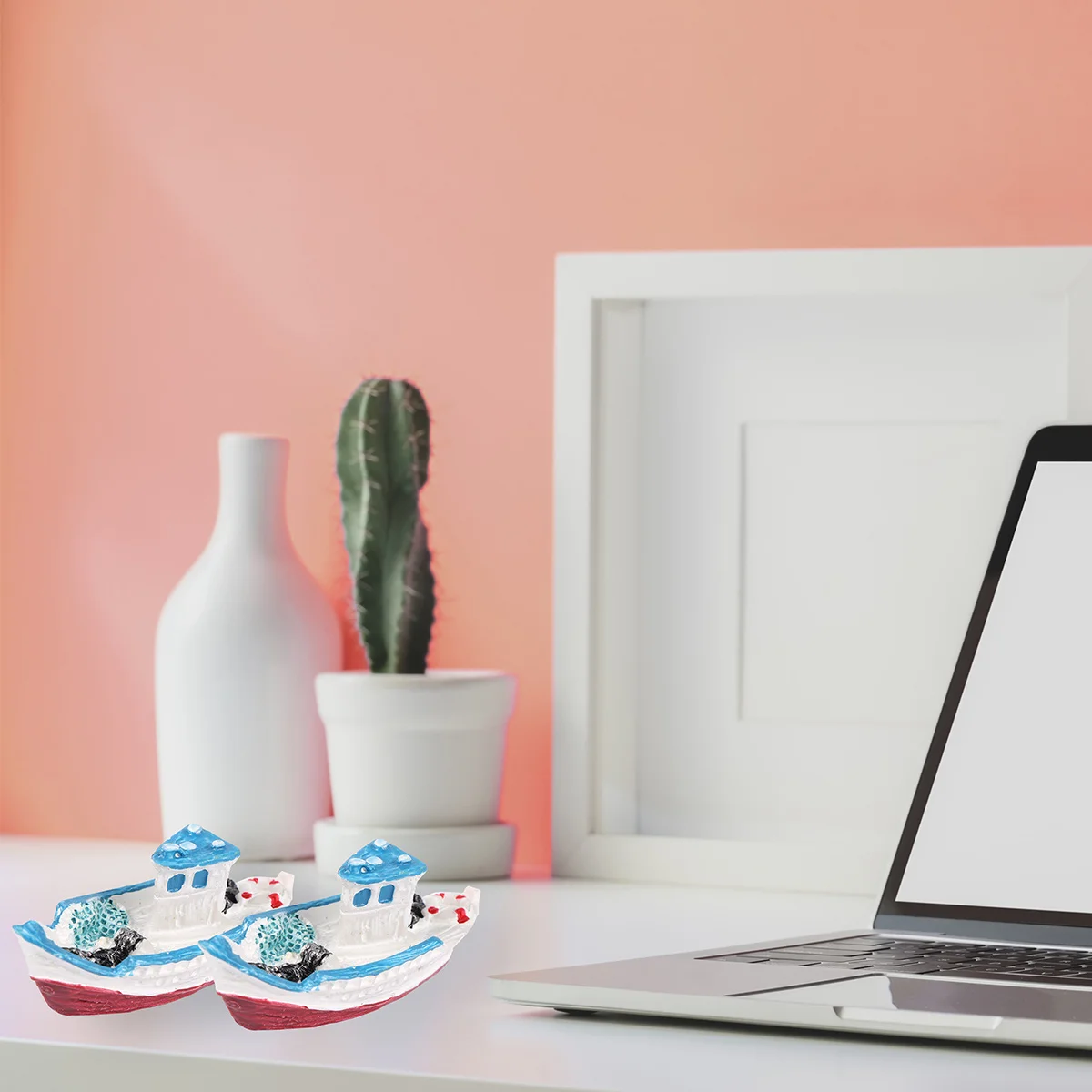 

5pcs Succulent Moss Resin Desktop Ornament Yacht Shape Miniature Craft Decor For Home Garden Micro Landscape Display Railroad