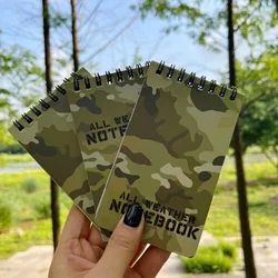 Cuaderno de notas con impresión de camuflaje, papel de escritura impermeable en la lluvia, cuaderno de notas táctico para todo tipo de clima al aire libre