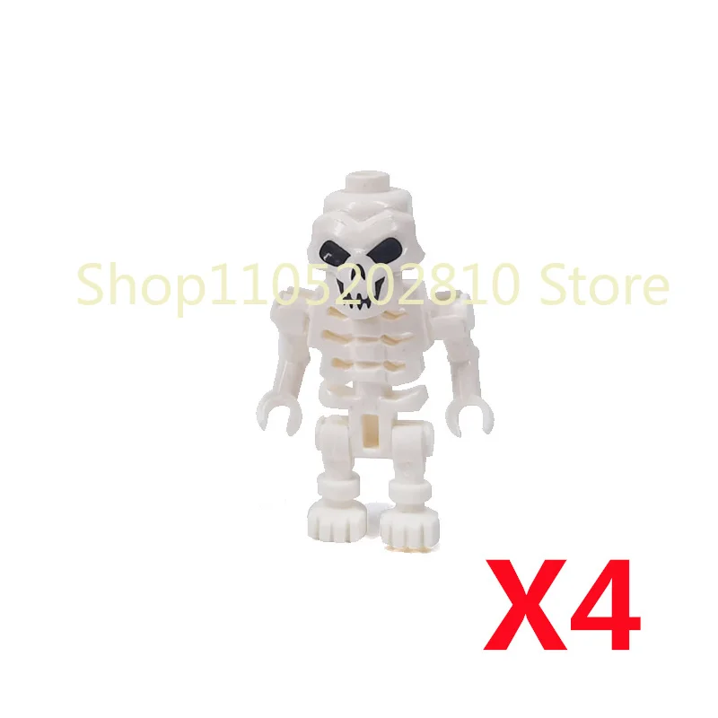 Halloween Totenkopf MOC Figuren Bausteine Mittelalterliches Skelett Ritter Armee DIY Integrierte Mini-Bausteine Buntes Dekoratives Spielzeug Geschenk