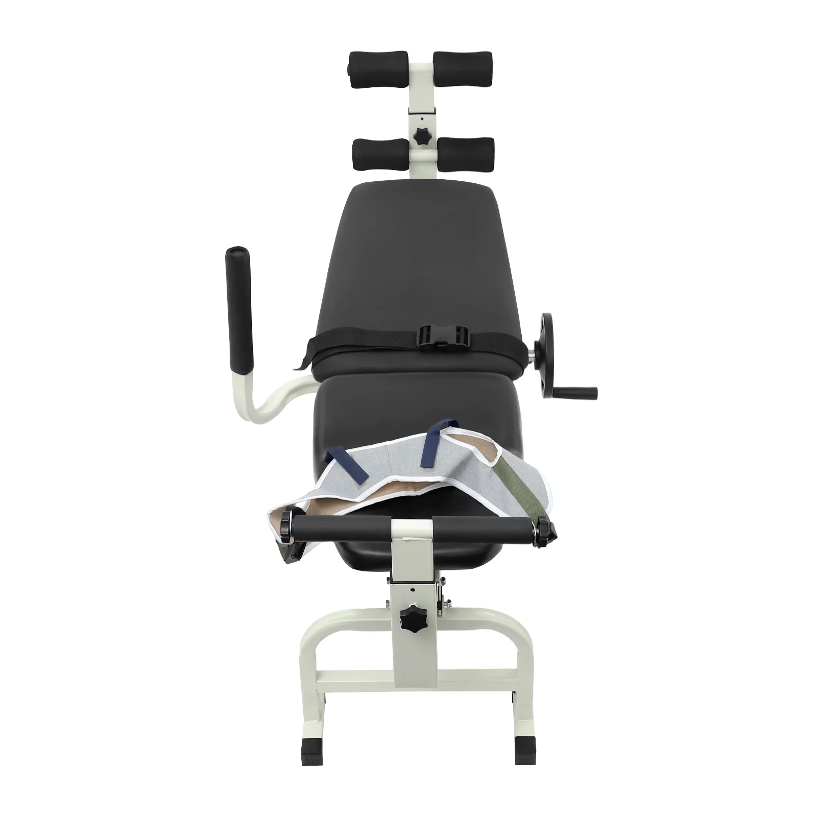 59.06-74.8in Long Back Stretch Bench,Adjustable Multifunctional Neck Stretcher Cervical Stretch Device, Handwheel Control Cervical Lumbar Traction Bed for Wellness Centers