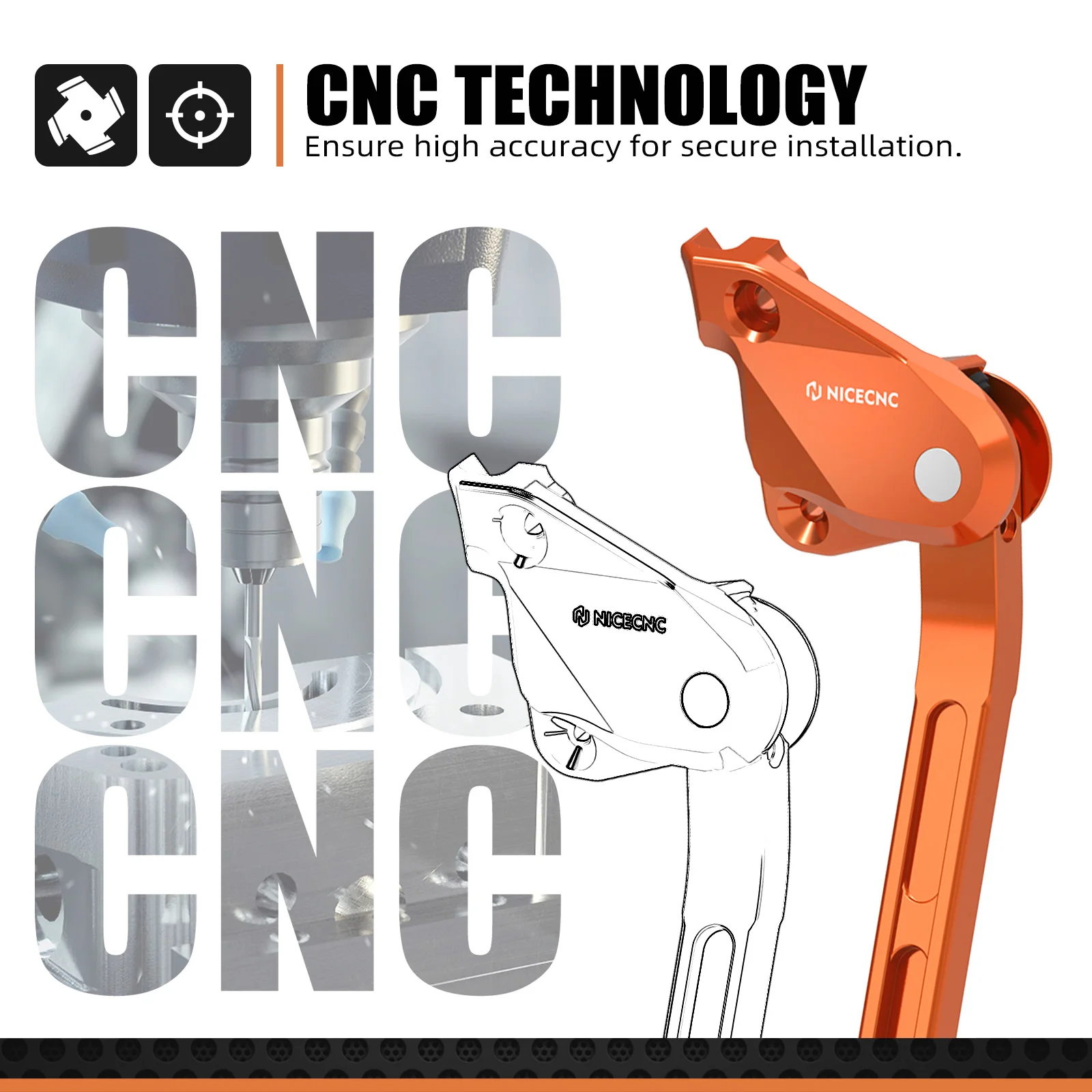 NICENC Für KTM SX-F 450 2016–2025, 25 mm verstellbarer Ständer, Seitenständer für KTM SX-F 350 SX 250 Husqvarna FC350 GasGas MC350F